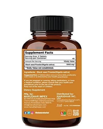 Black Seeds Tablets by mi Nature | 90 Tablets, 1000 mg Multivitamins & Minerals supps247