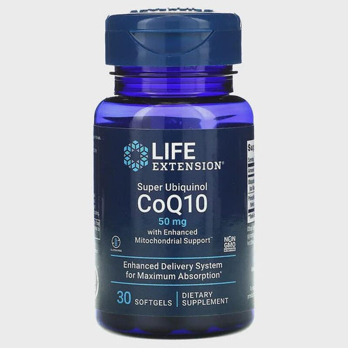 Life Extension, Super Ubiquinol CoQ10 with Enhanced Mitochondrial Support, 50 mg, 30 Softgels General Not specified