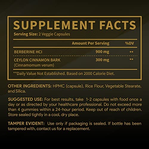 Berberine 1200mg HCL Plus Ceylon Cinnamon anti stress, adrenal rebuild, supps247