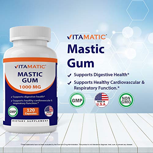 2 Packs Mastic Gum Capsules 1500Mg 100 Count, Non-Gmo & Gluten Free