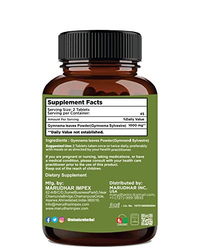 Gymnema Tablets by mi Nature | 90 Tablets, 1000 mg Multivitamins & Minerals supps247