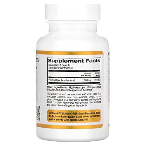 California Gold Nutrition Gold C1,000 mg, 60 Veggie Capsules Back to results Amazon
