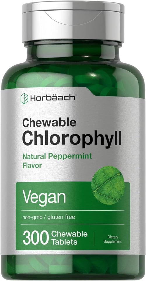 Chlorophyll Tablets | 300 Chewables | Natural Peppermint Flavor by Horbaach General Not specified