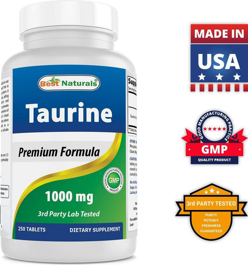 Best Naturals Taurine 1000 mg 250 Tablets General Not specified