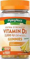Vitamin D3 (Natural Pineapple) | 2000 IU | 30 Vegetarian Gummies