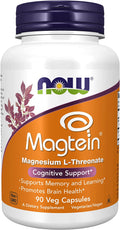 NOW Supplements, Magtein with patented form of Magnesium (Mg), 90 Veg Capsules
