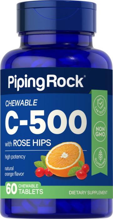 Vitamin C with Rose Hips, 500 mg, 100 Tabs General SUPPS247