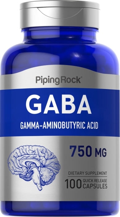 GABA (Gamma-Aminobutyric Acid), 750 mg, 100 caps supps247