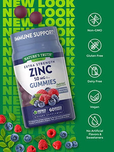 Zinc Gummies | 50mg | 60 Count by Natures Truth Back to results Amazon