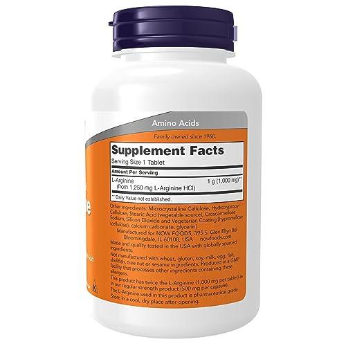 NOW L-Arginine 1000 mg, 120 Tablets Back to results supps247