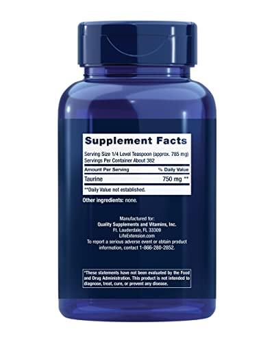 Life Extension Taurine Grams Powder, 300 Grams Back to results supps247