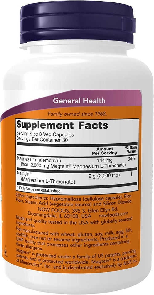 NOW Supplements, Magtein with patented form of Magnesium (Mg), 90 Veg Capsules Back to results supps247