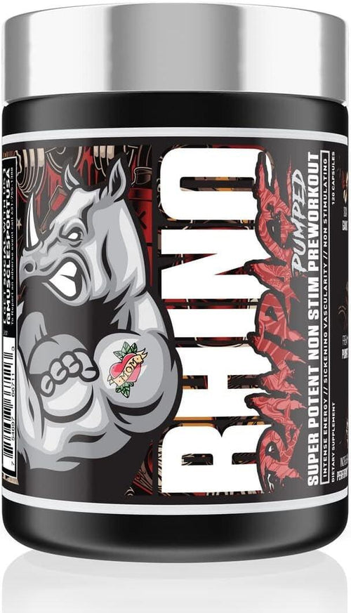 Rhino Rampage Pumped - Nitric Oxide Booster - Non-Stim Preworkout Pump Supplement - 120 Capsules General Not specified