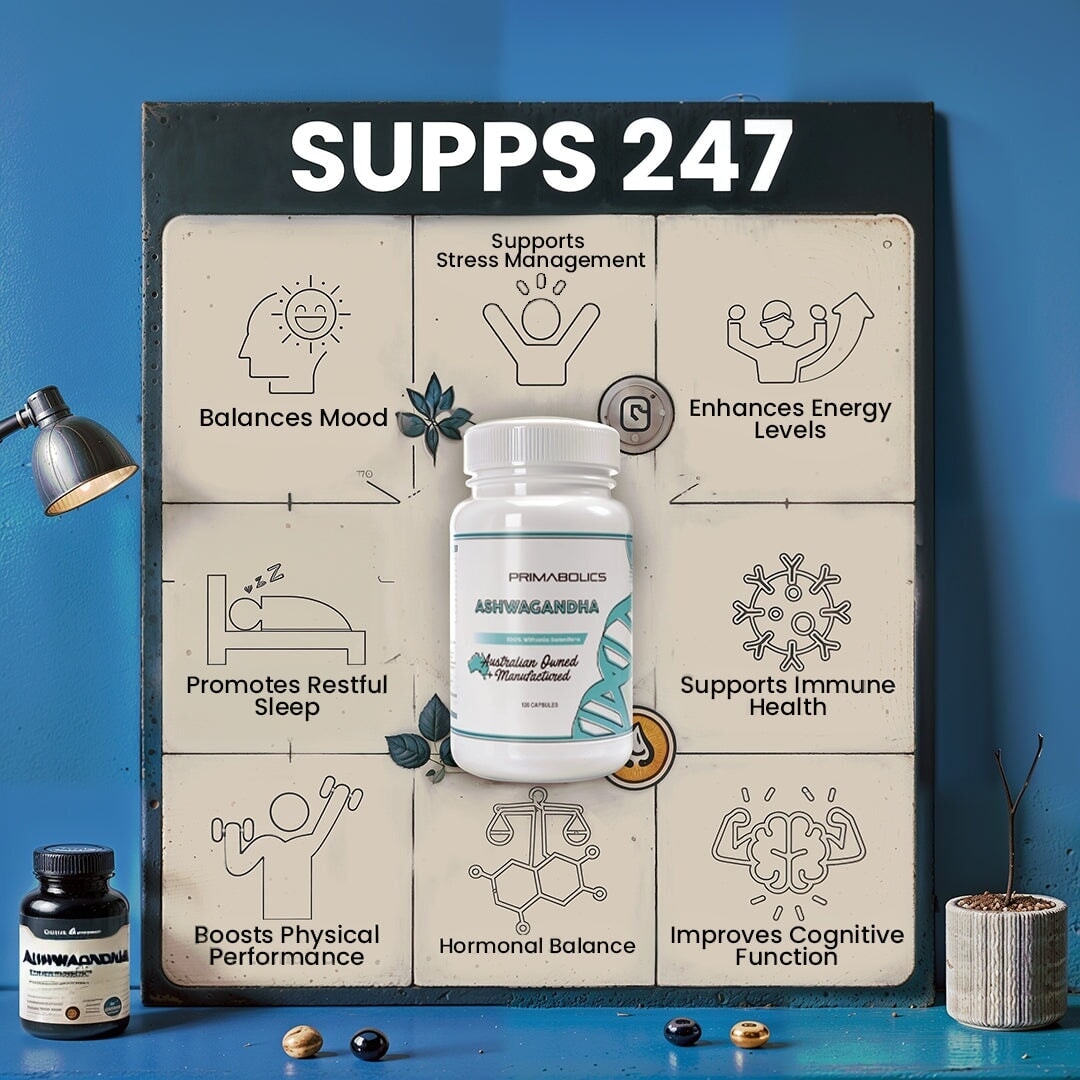 🌿 Elevate Calm & Strength Naturally with Ashwagandha by Primabolics – Now at Supps247!