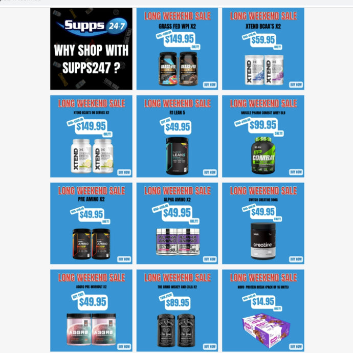 Discover the Best Deals This Australia Day: Long Weekend Sale at Supps247!