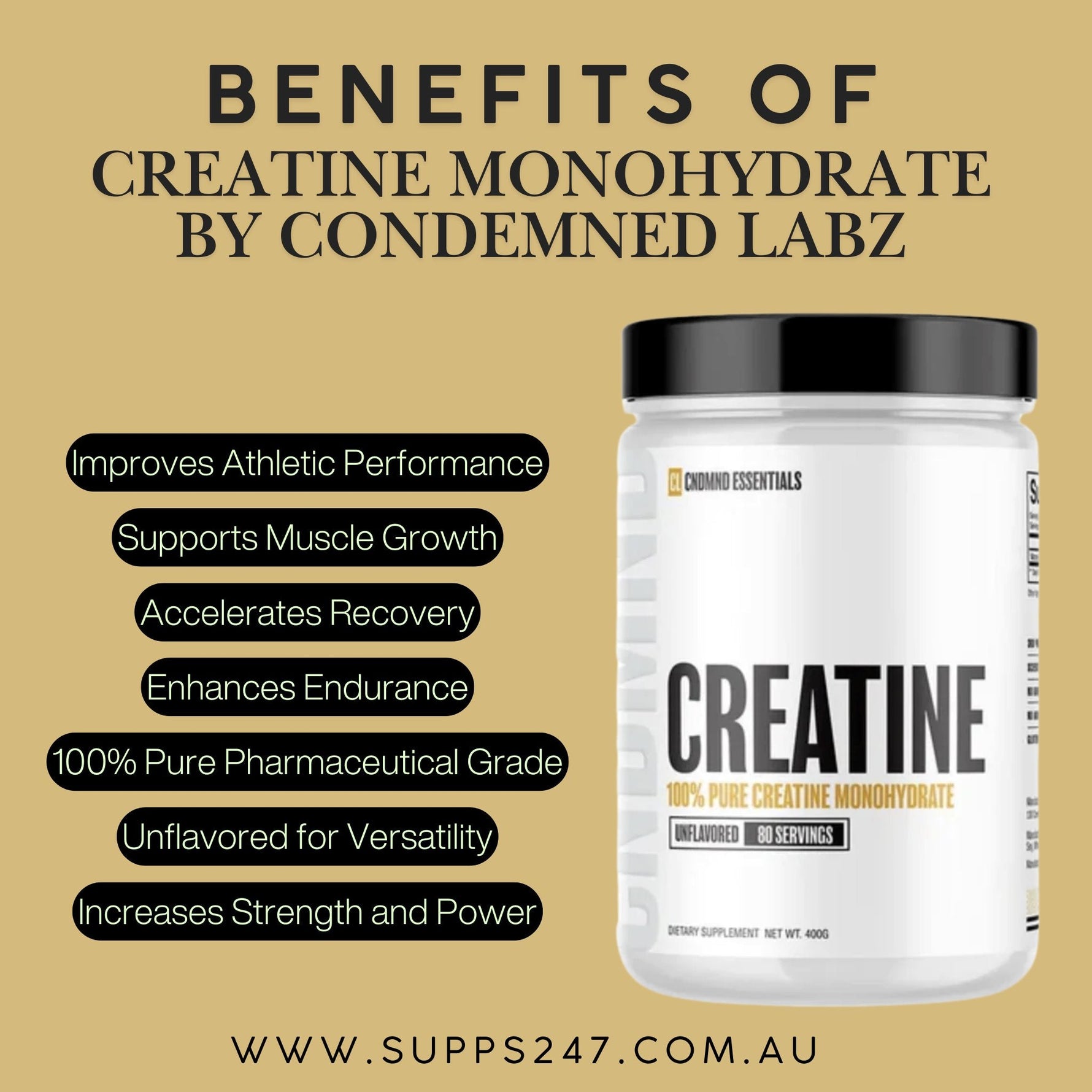 Benefits of Creatine Monohydrate by Condemned Labz.