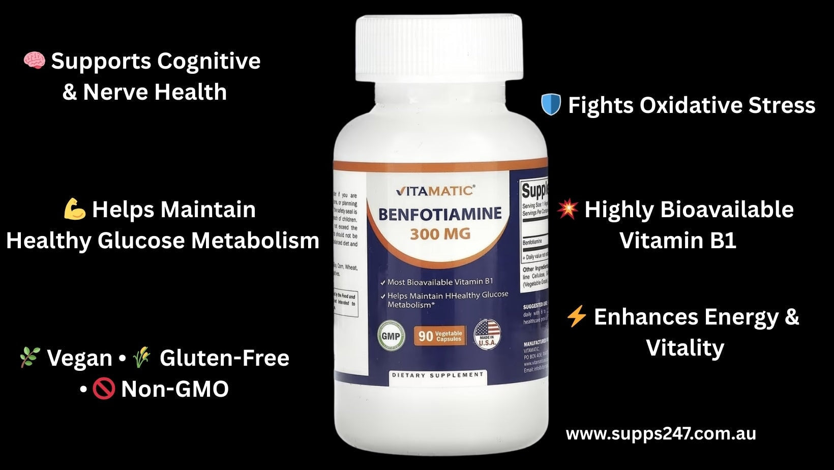 Unlock the Power of Benfotiamine: Support Your Nerves, Brain & Glucose Levels Naturally.