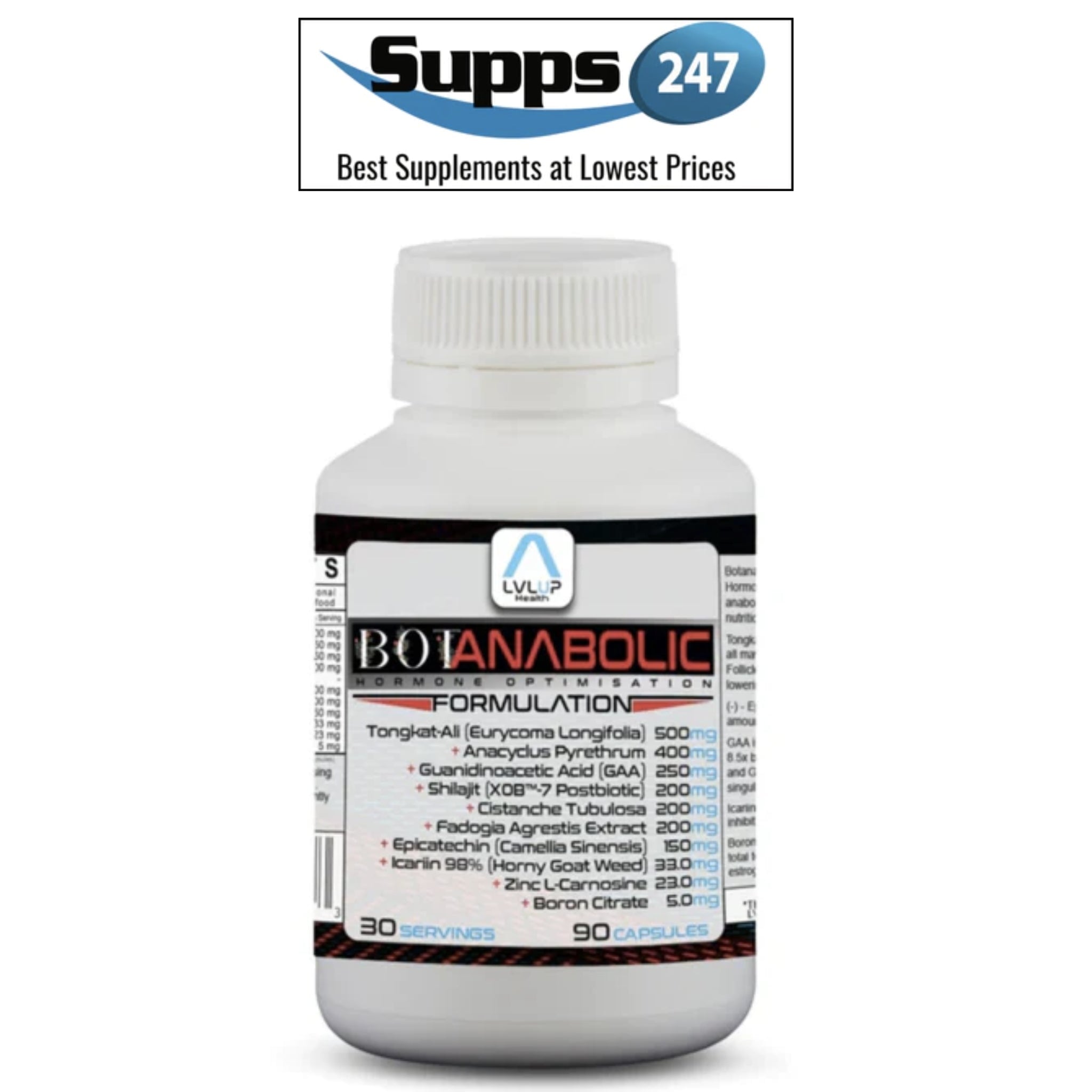 Experience Natural Performance Enhancement with Botanabolic by LVLUP, Available at Supps247.