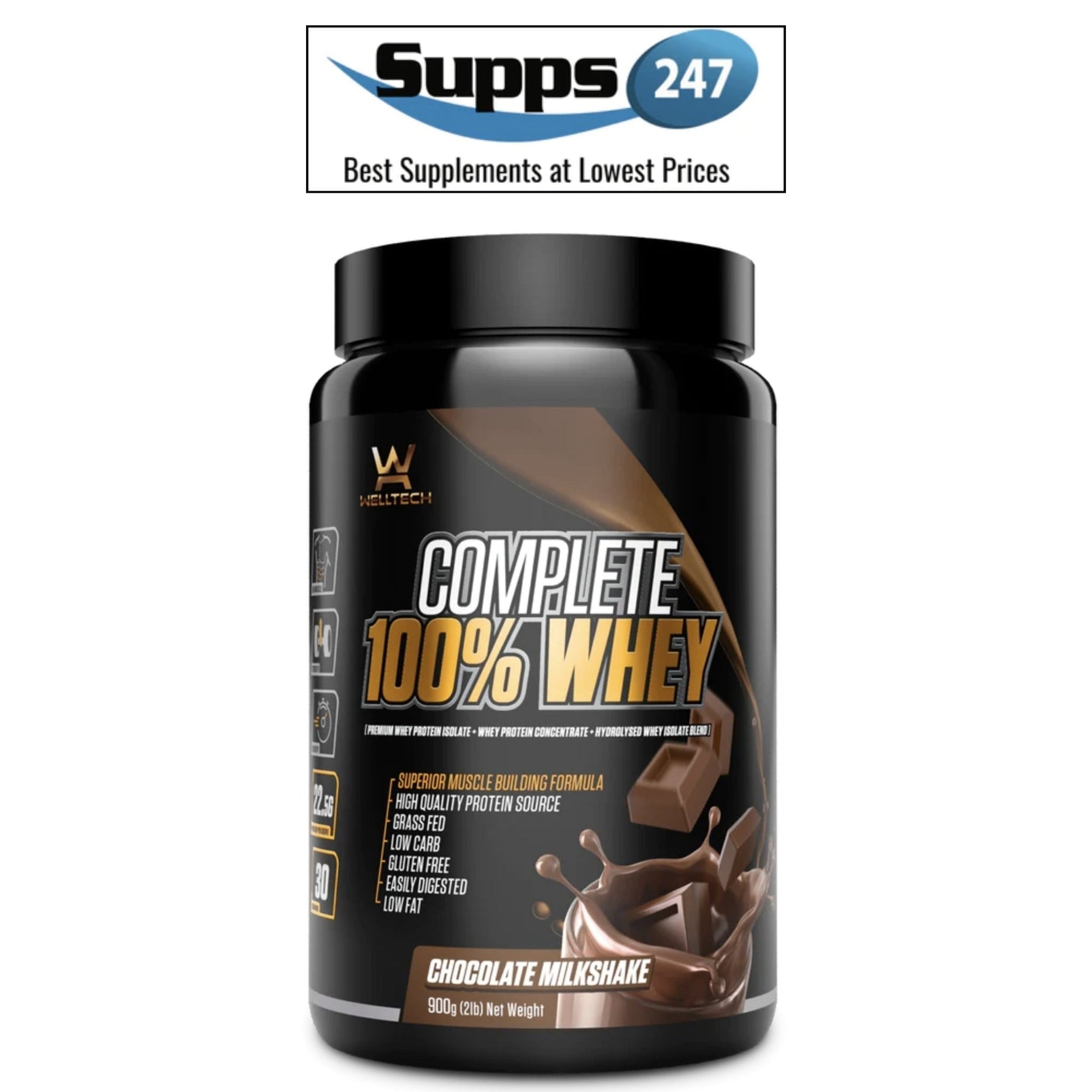 Power Up Your Fitness Journey with Welltech Nutrition Complete 100% Whey 2LB at Supps247.