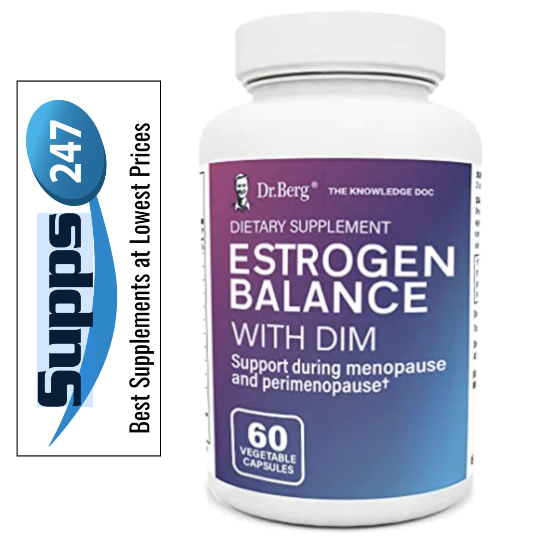 Dr. Berg’s Estrogen Balance with DIM: A Natural Estrogen Balancing, Available at Supps247.