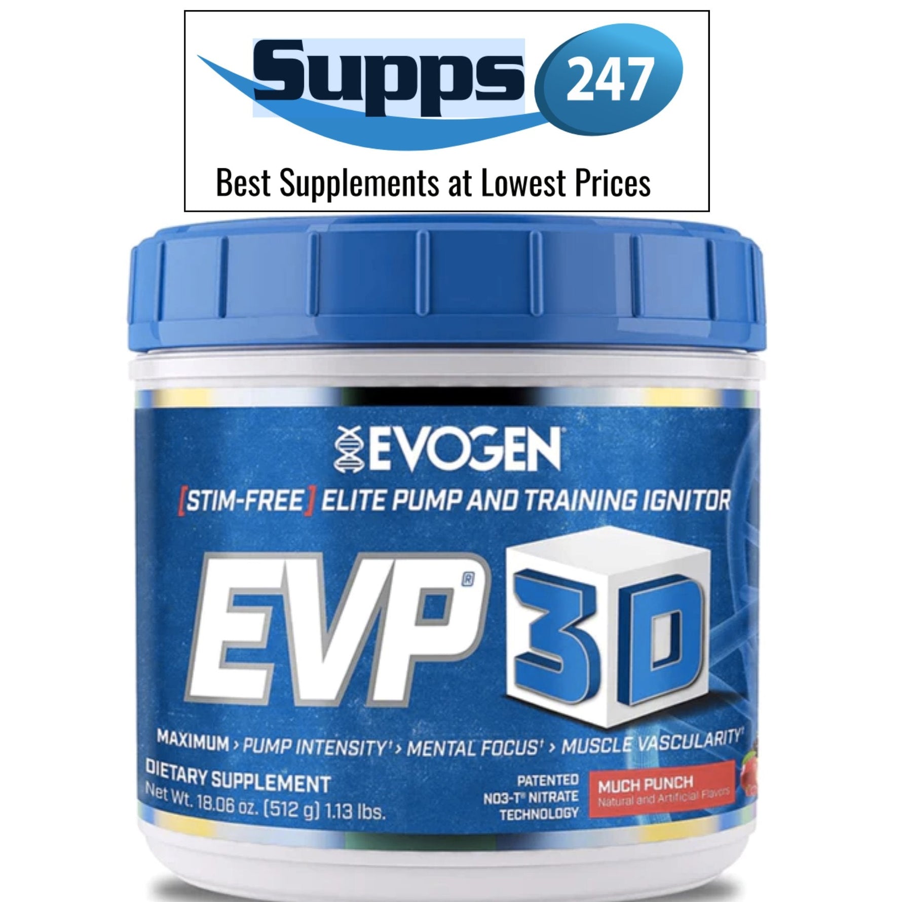 Evogen EVP-3D: The Ultimate Stim-Free Pre-Workout Experience, Available at Supps247.