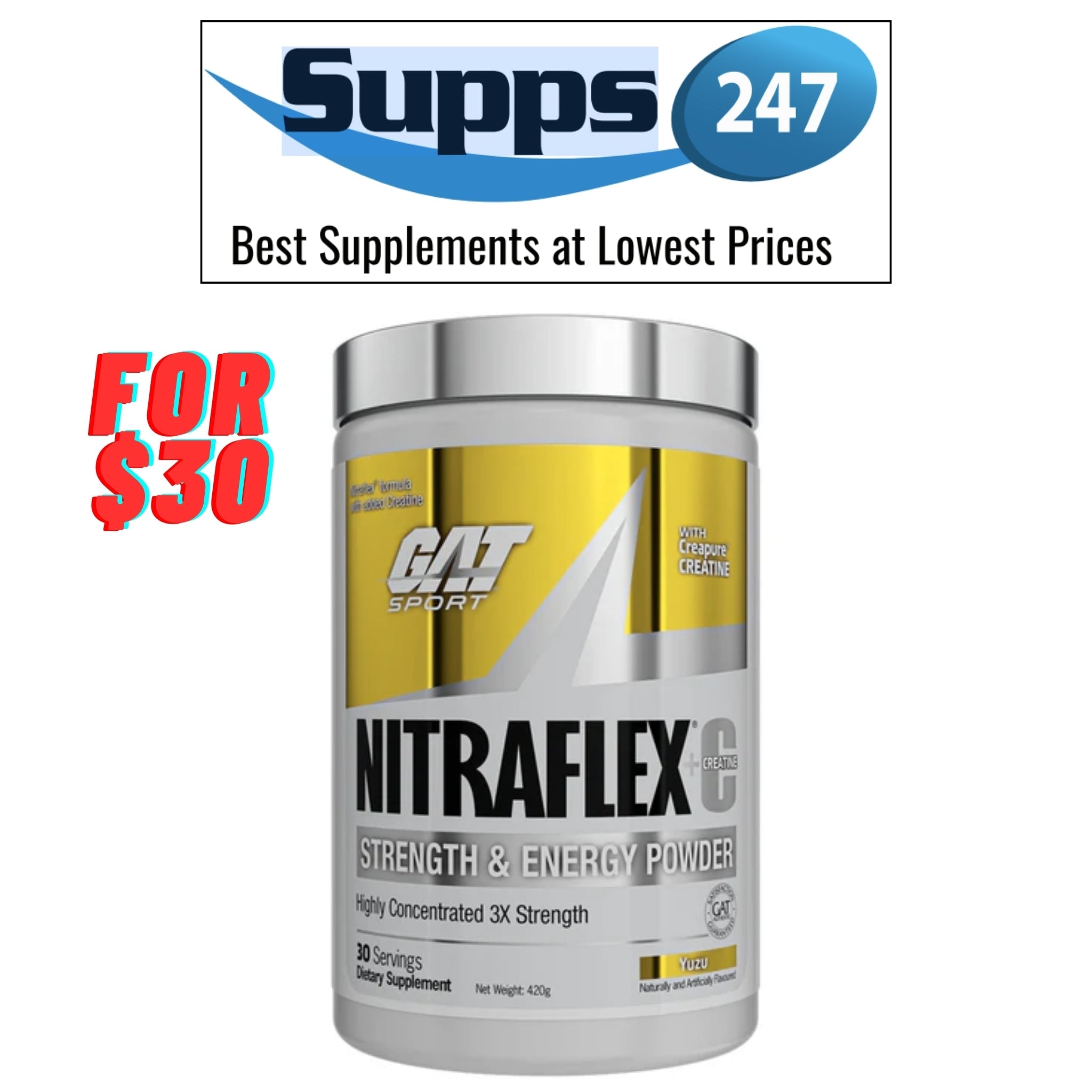 Elevate Your Performance with GAT Sport Nitraflex + Creatine - Special Offer $30 at Supps247!.
