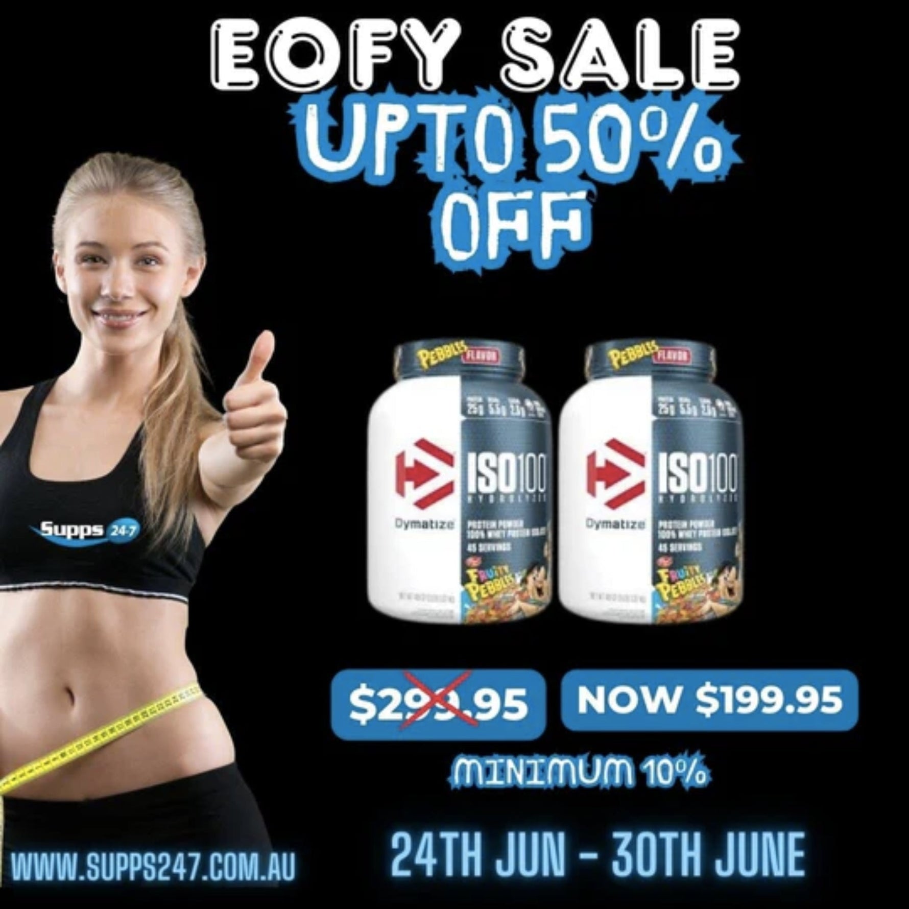Major EOFY Sale on ISO 100 by Dymatize Twin Pack at Supps247