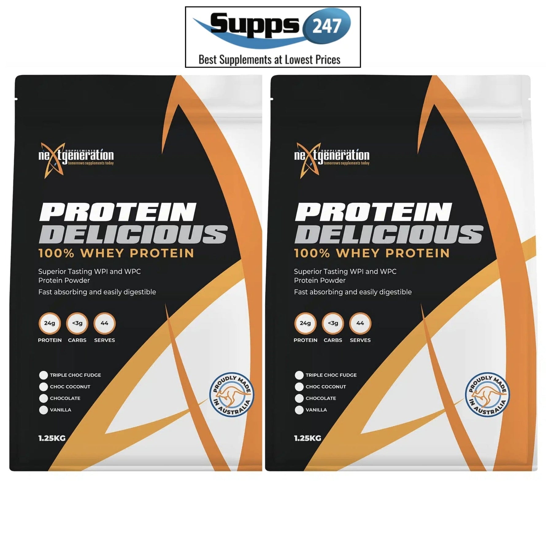 Unbeatable Protein Deals at Supps247: Next Generation Protein Delicious 2 Kg Twin Pack.