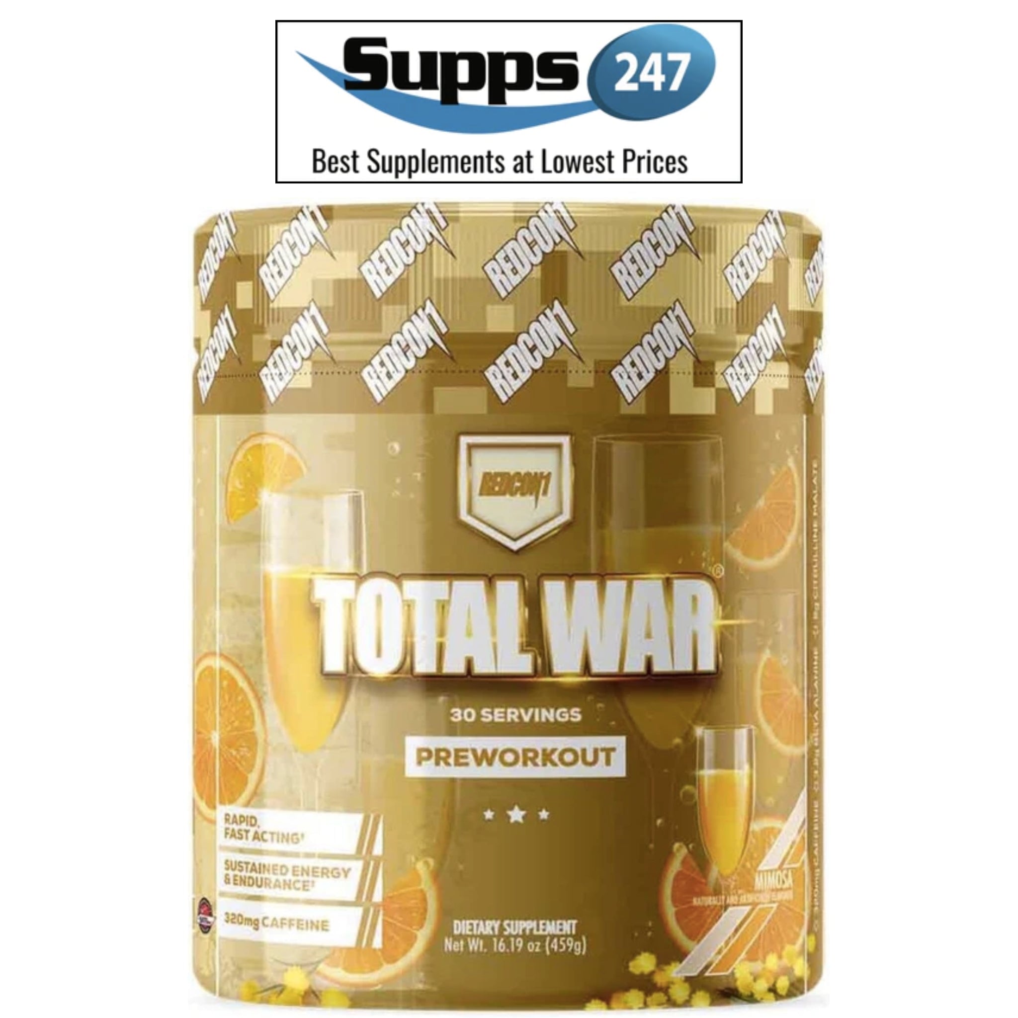 Experience the Ultimate Boost with Total War Pre-Workout Mimosa Flavor – Just $39.95!.