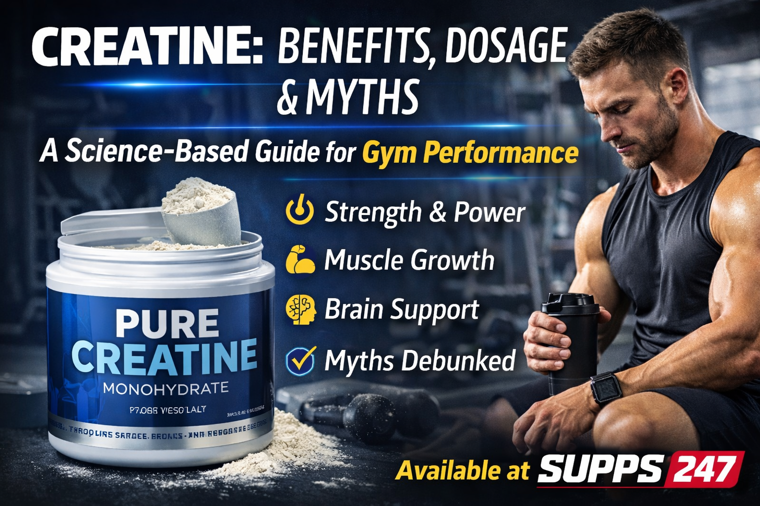 Creatine: Benefits, Dosage & Myths — A Science-Based Guide for Gym Performance
