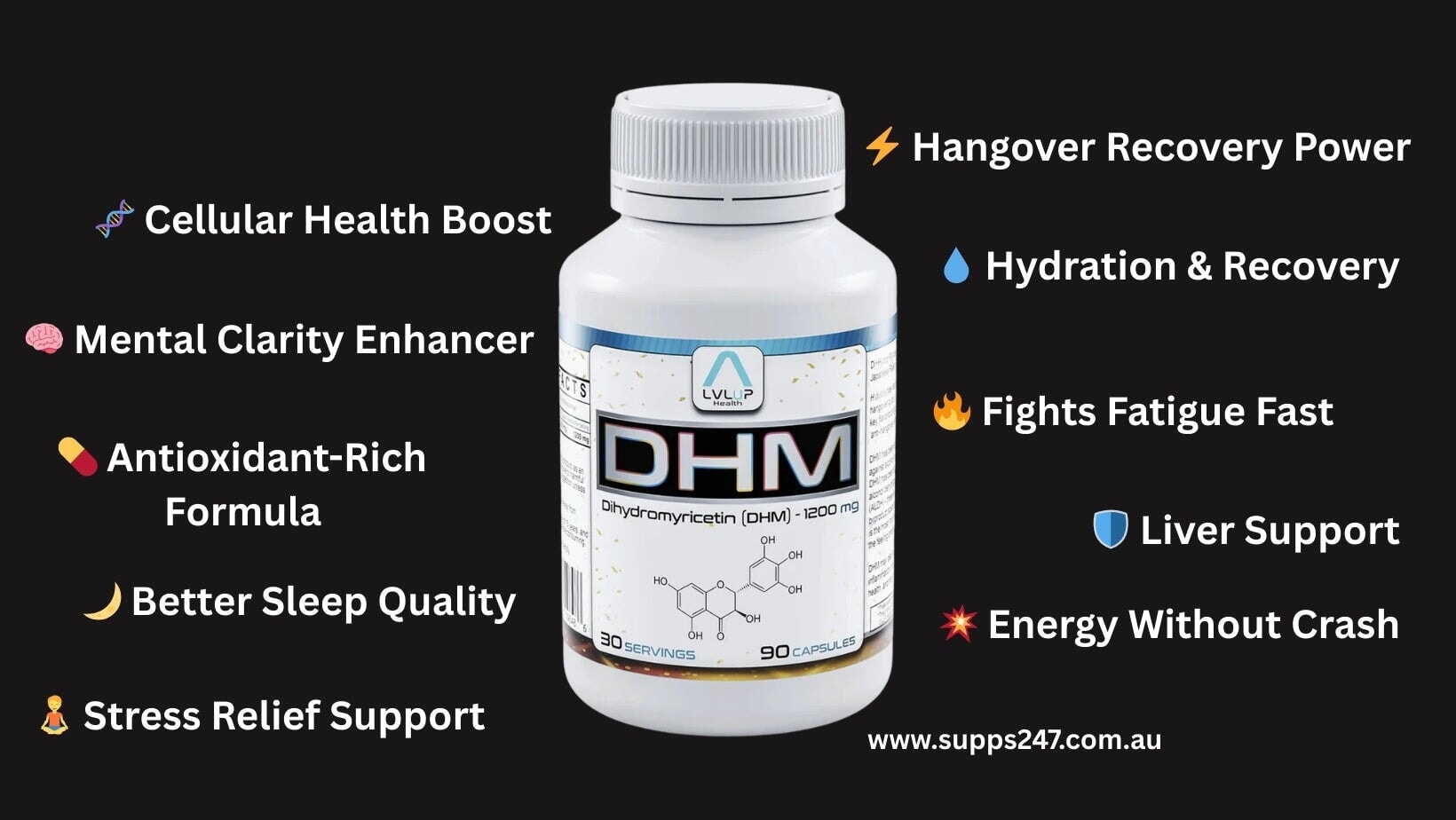 🌿 Discover the Power of DHM by LVLUP Health – Now at Supps247!.