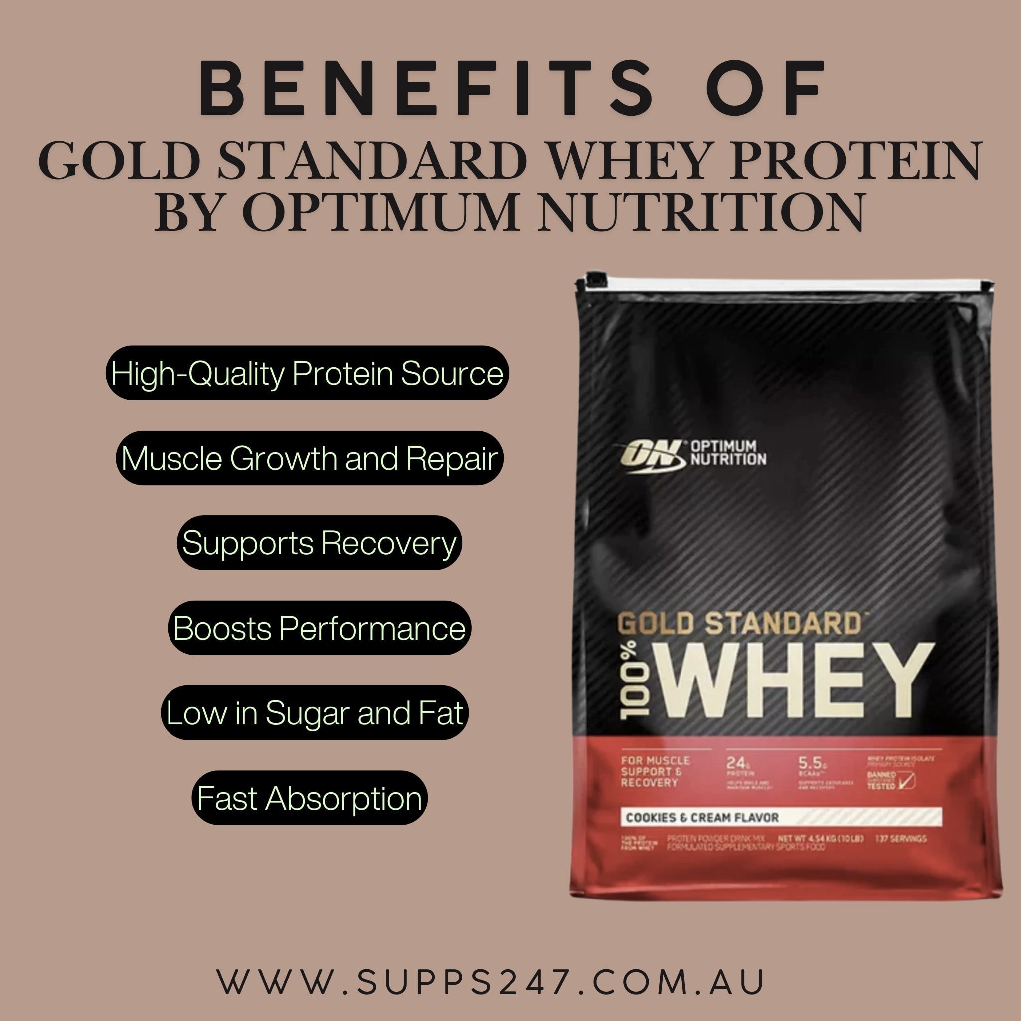 Gold Standard 100% Whey by Optimum Nutrition: Your Perfect Protein Partner.