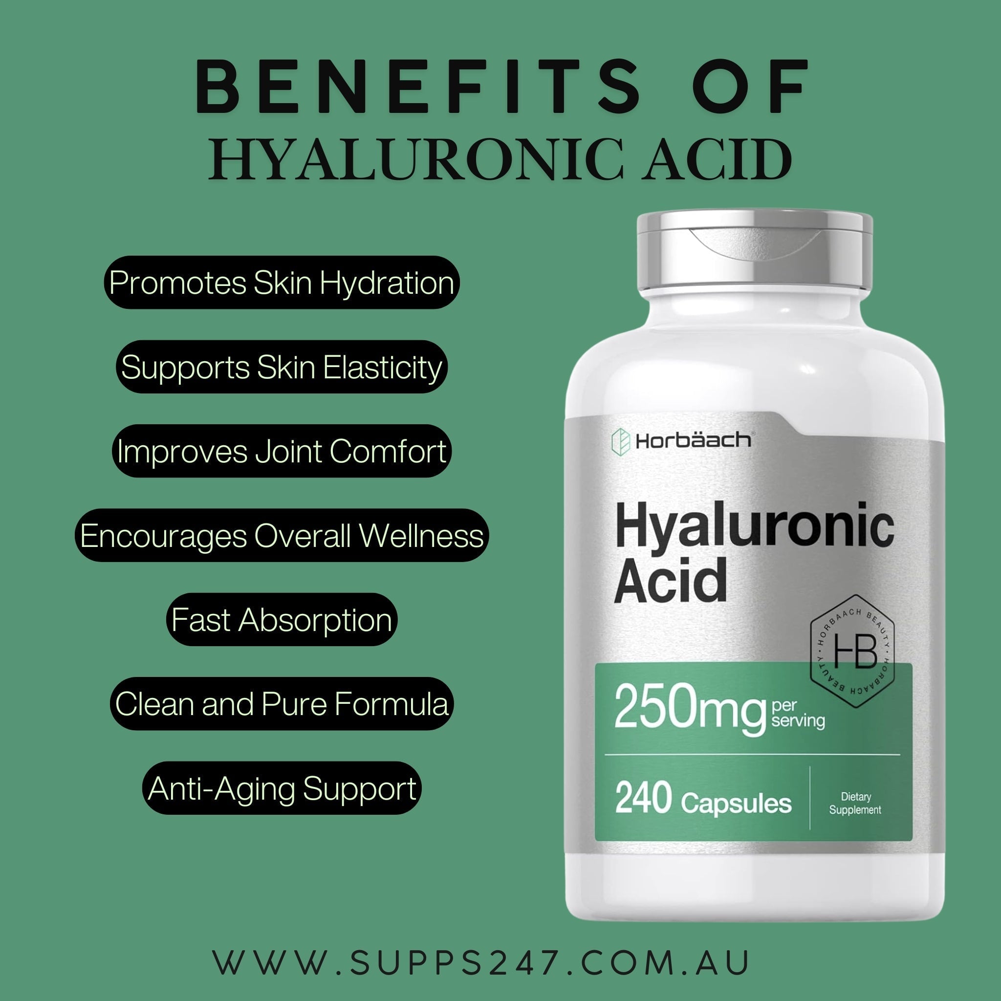 Hyaluronic Acid by Horbaach – A Revolution in Skin and Joint Wellness.