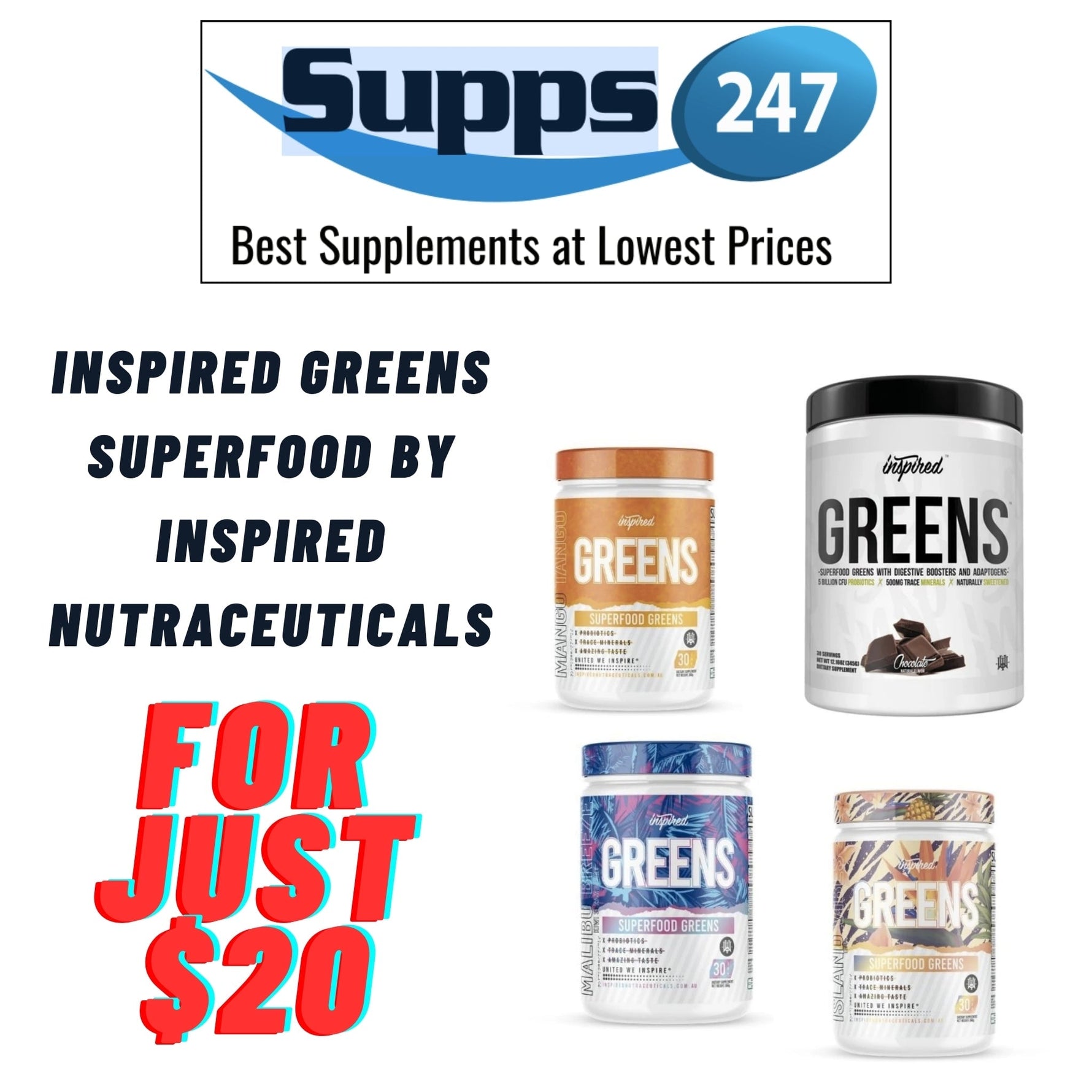 Supercharge Your Nutrition with Inspired Greens Superfood: Now Just $20 at Supps247