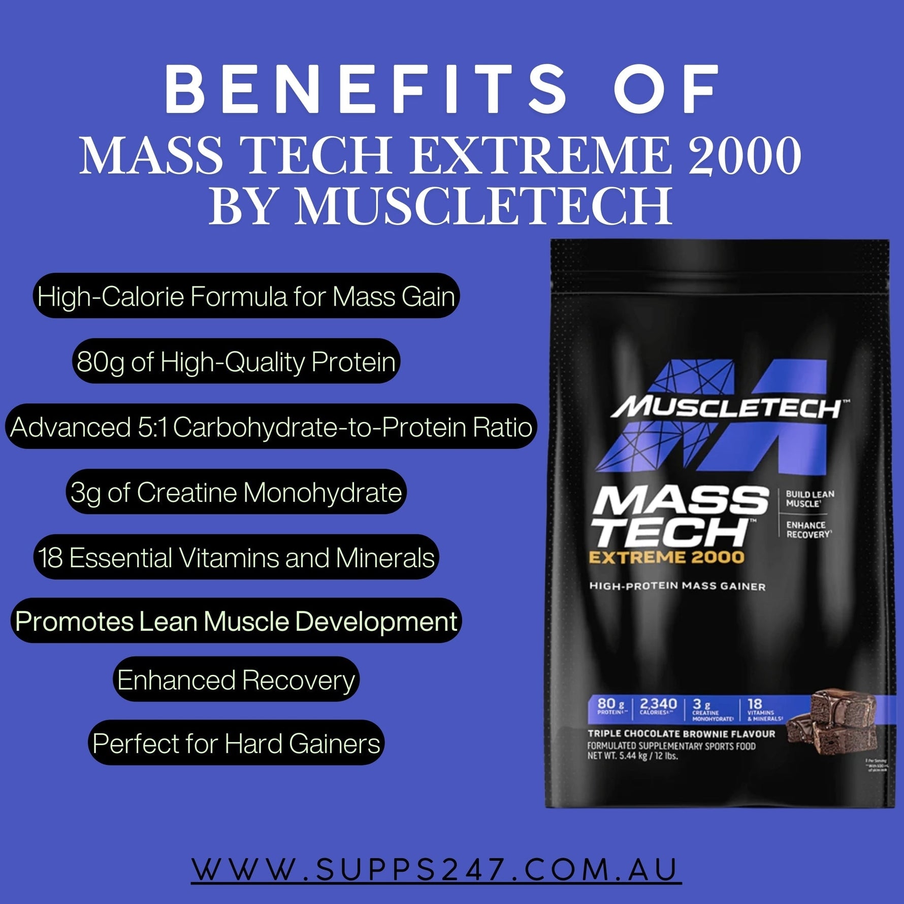 Unleash Your Mass-Gaining Potential with Mass Tech Extreme 2000 by Muscletech.