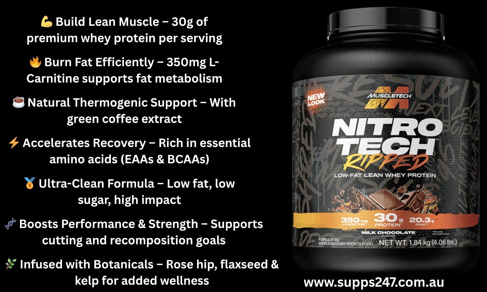 💥 Transform Your Physique with MuscleTech Nitro-Tech® Ripped – Available at Supps247.