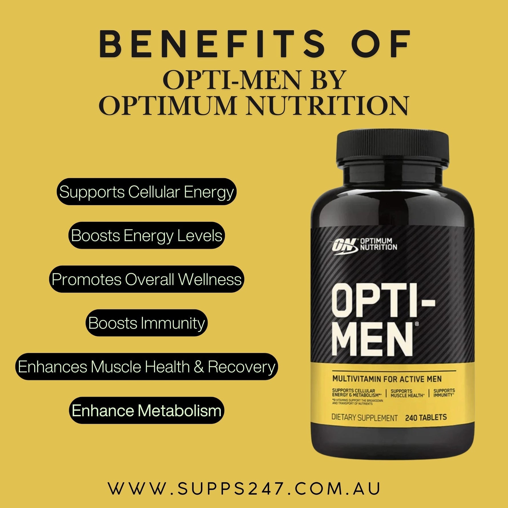Boost Your Health with Opti-Men by Optimum Nutrition – Available at Supps247.