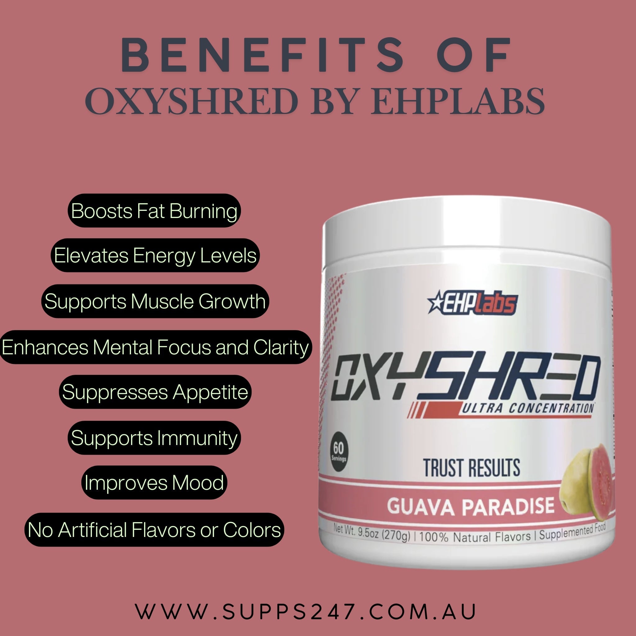 Benefits of OxyShred by EHP Labs - Available at Supps247.
