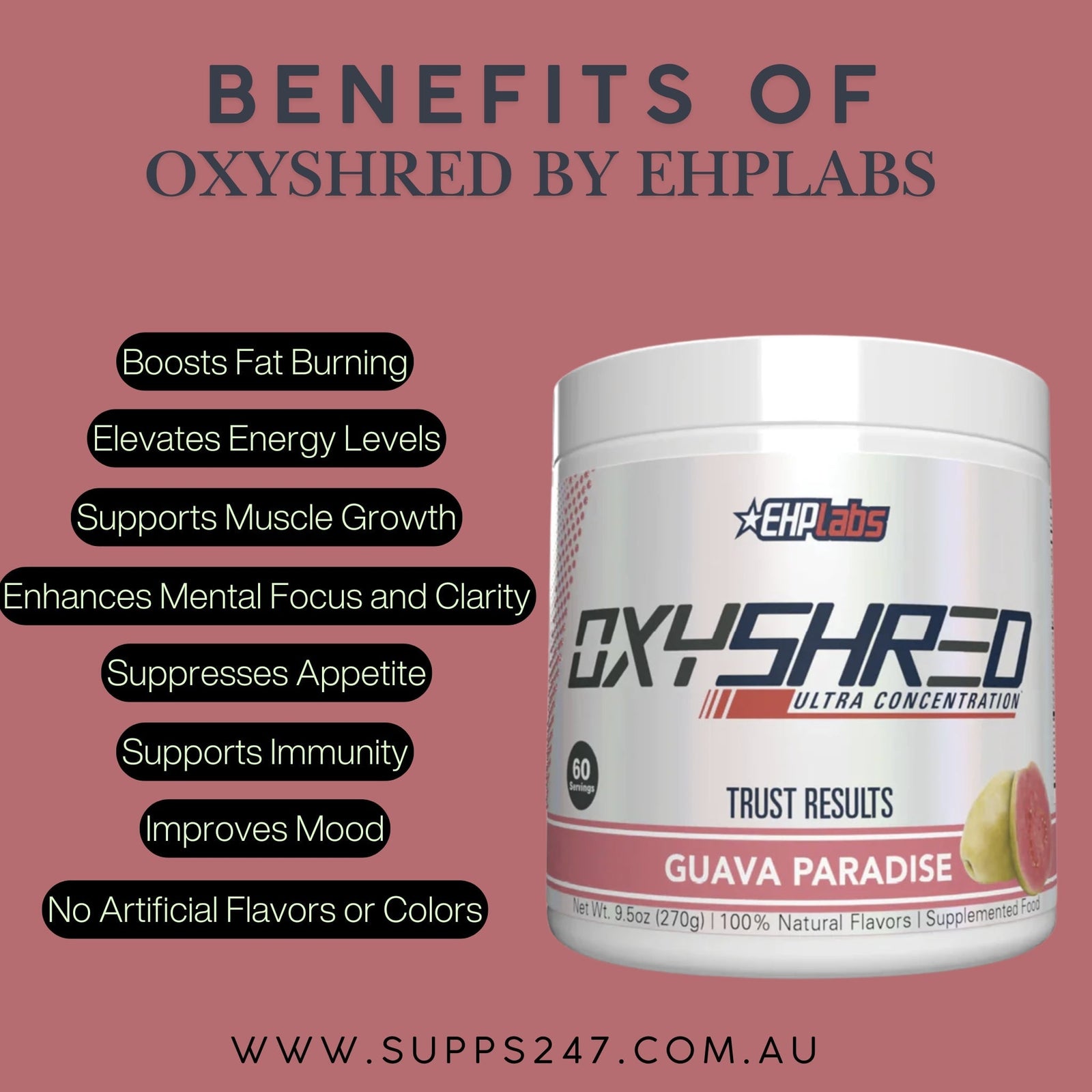 Benefits of OxyShred by EHP Labs - Available at Supps247