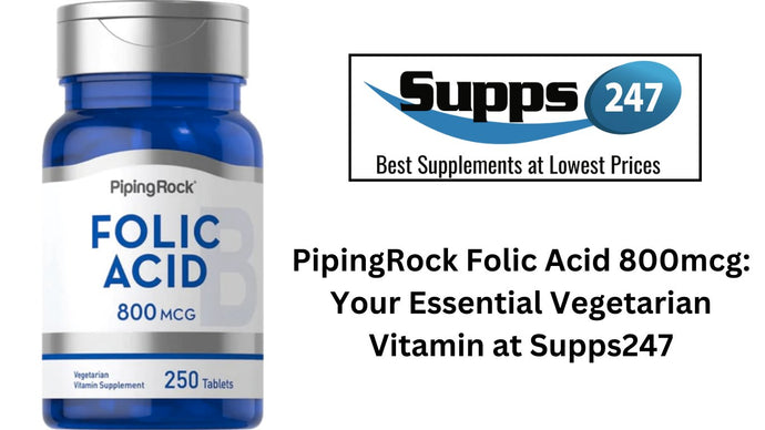 PipingRock Folic Acid 800mcg: Your Essential Vegetarian Vitamin at Supps247