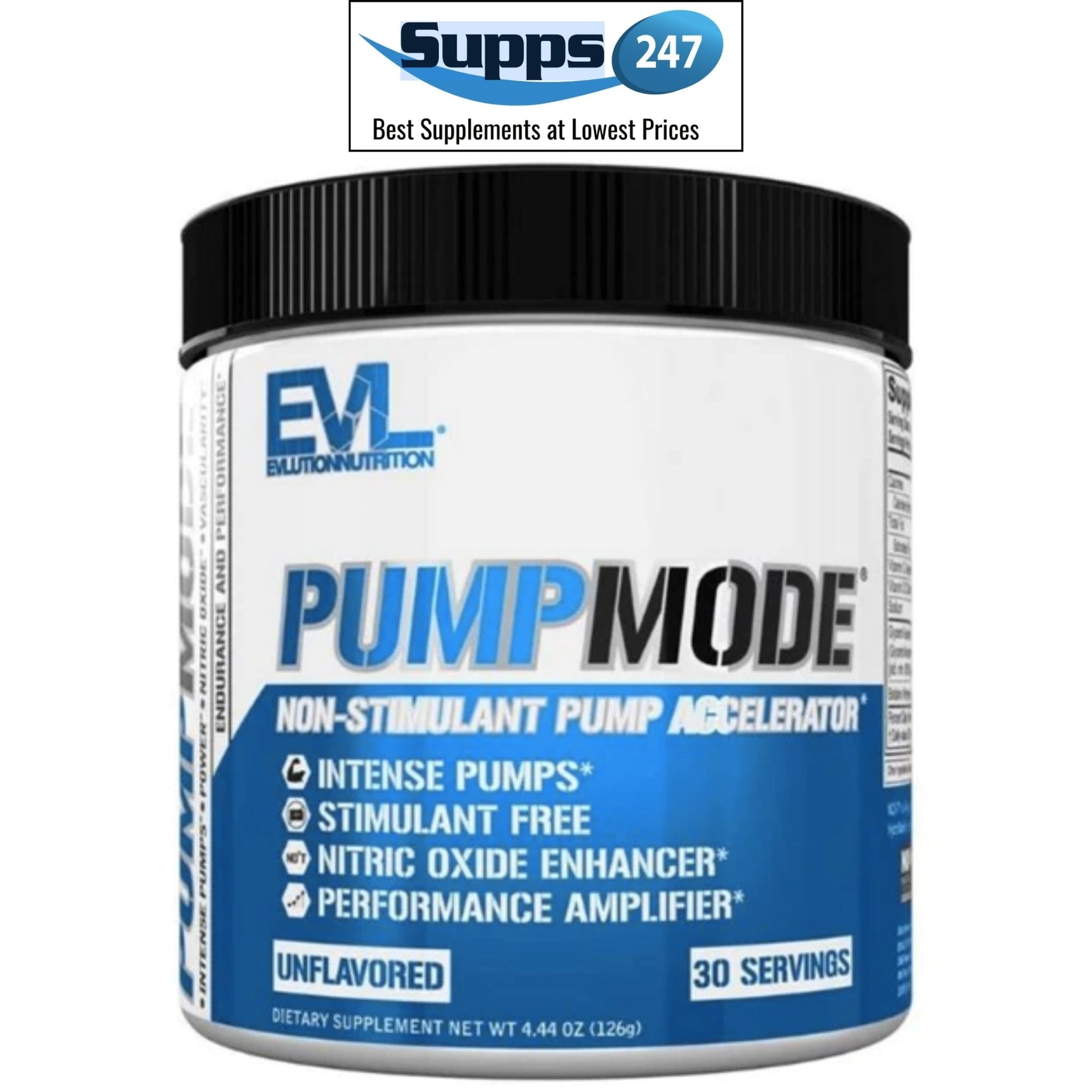 Pump Mode Non-Stim by Evlution Nutrition: Unleash the Power of Nitric Oxide.