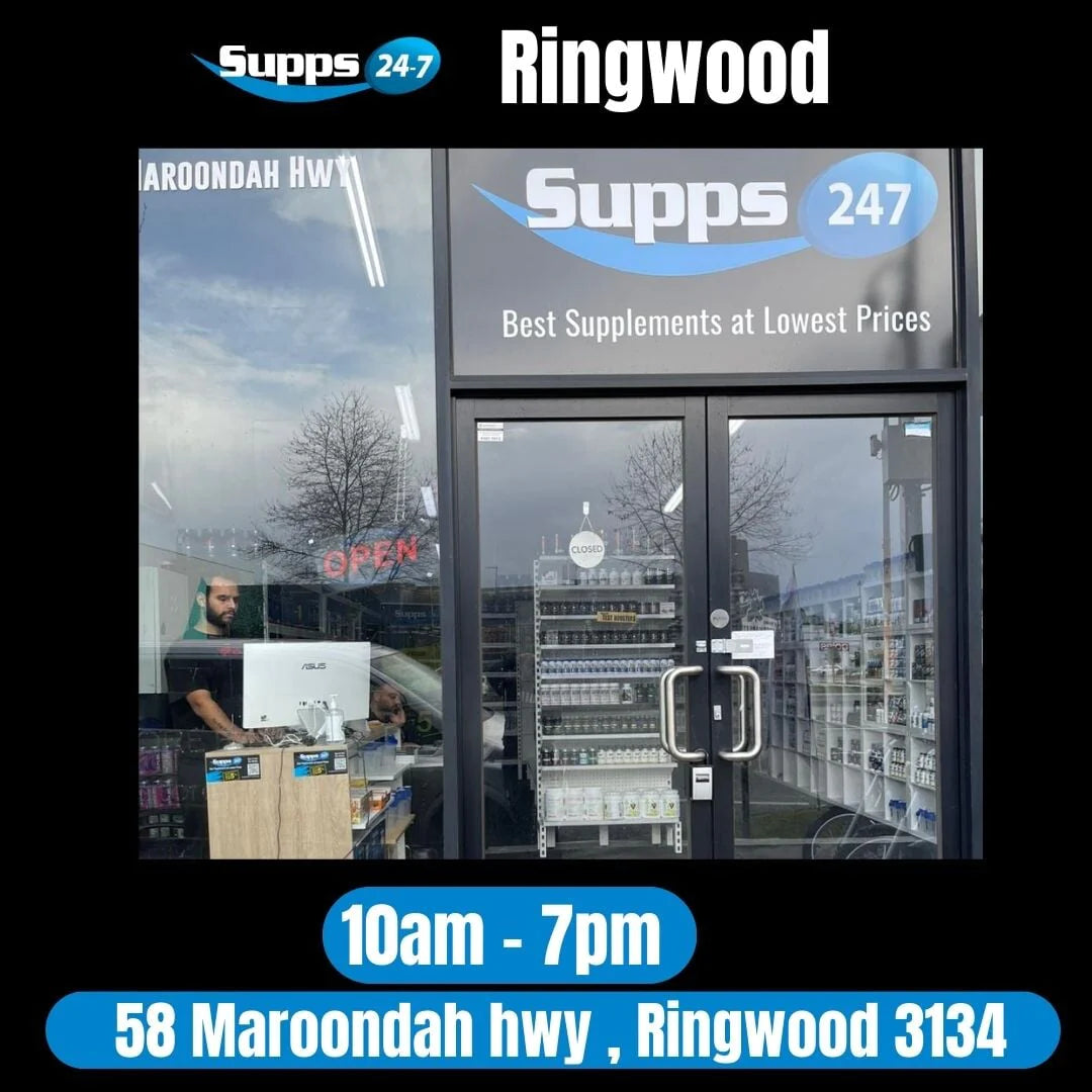 "Visit Us Every Day! Supps247 Ringwood Now Open from 10:00 AM to 7:00 PM"