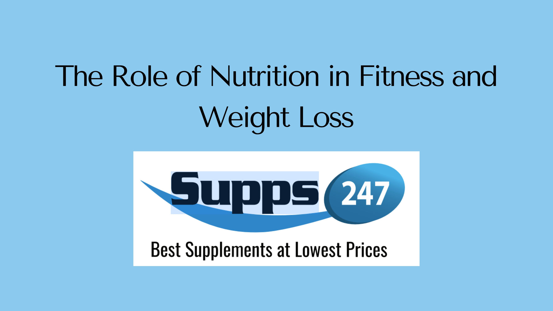 The Role of Nutrition in Fitness and Weight Loss.