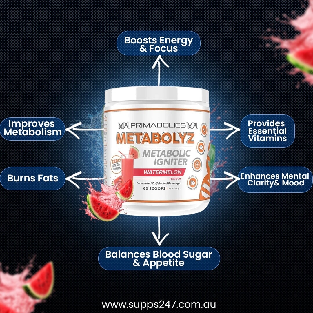 🔥 Supercharge Your Fat-Burning Journey with Primabolics Metabolyz – Now at Supps247! 🍉.