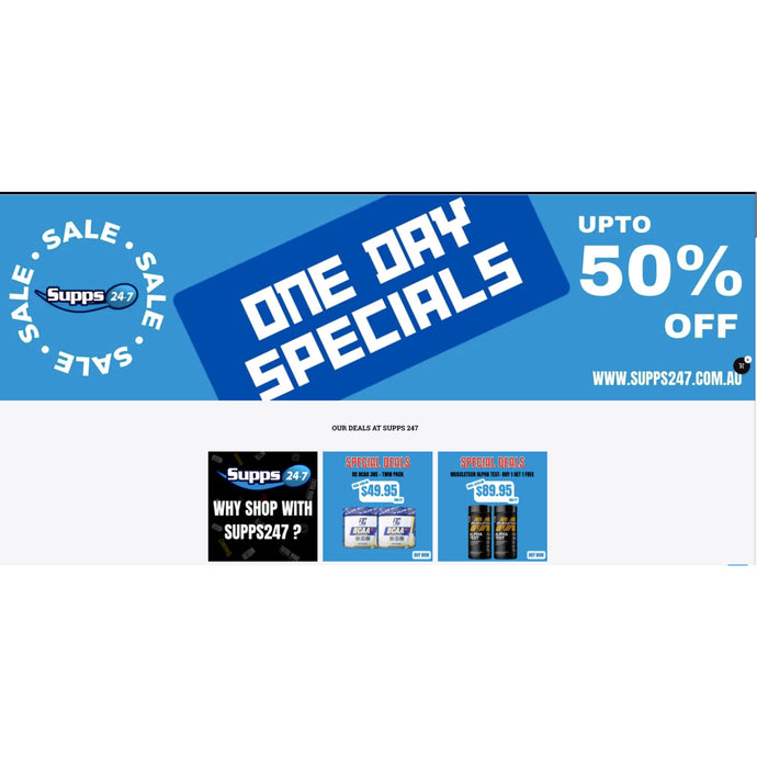 Don't Miss Out: Exclusive One-Day Deals at Supps247 – Up to 50% Off Selected Supplements!