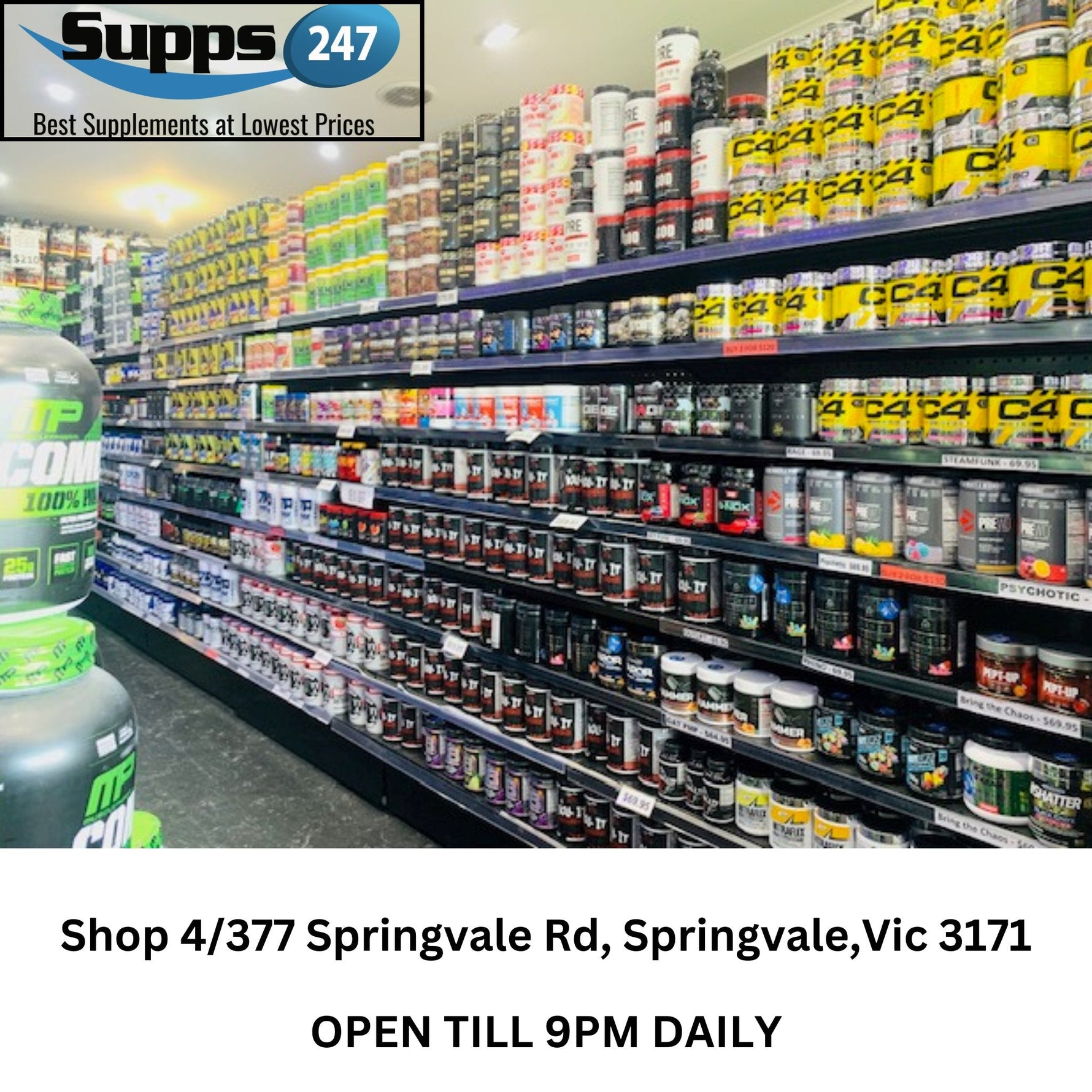 Supps247 Springvale: Your Premier Protein Shop Near Dandenong.