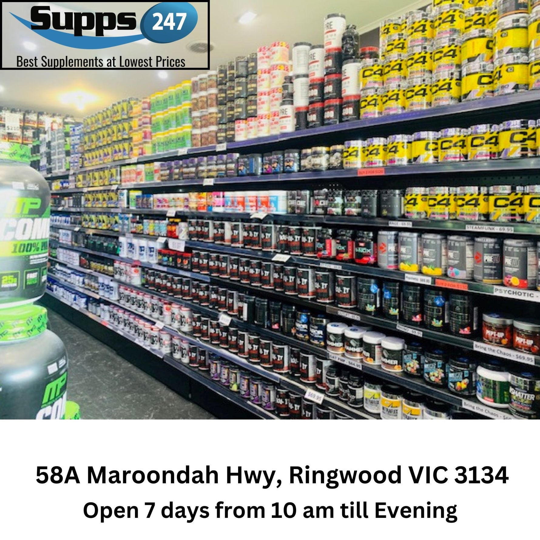Supps247 Ringwood: Your Go-To Protein Supplement Store Near Croydon.
