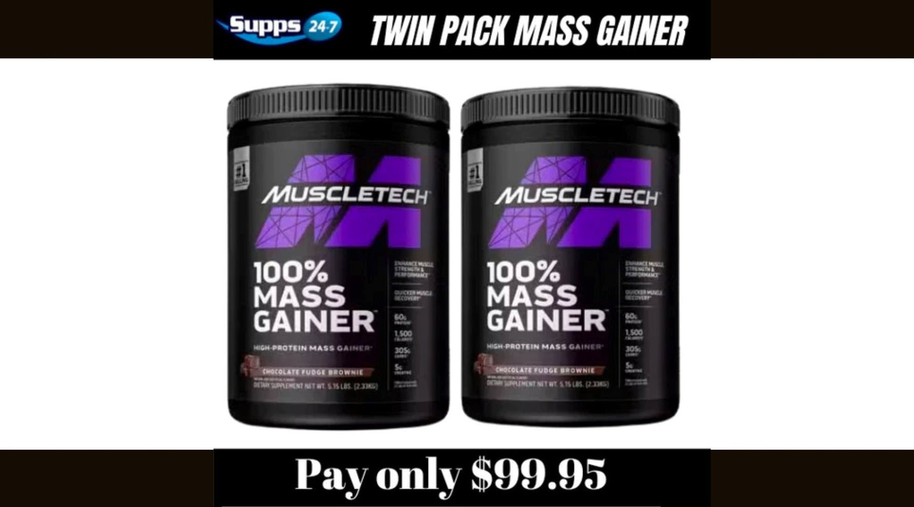 SPECIALS - MUSCLETECH 100% MASS GAINER TWIN PACK.