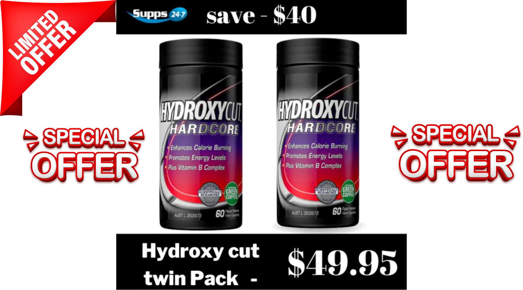SPECIALS - HYDROXYCUT HARDCORE TWIN PACK.