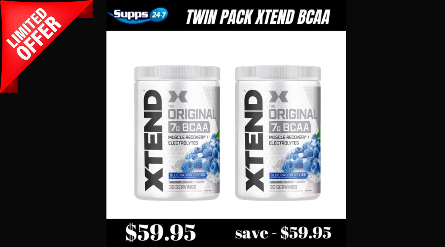 SPECIALS - Scivation Xtend BCAA 30 serves Glacial Grape.